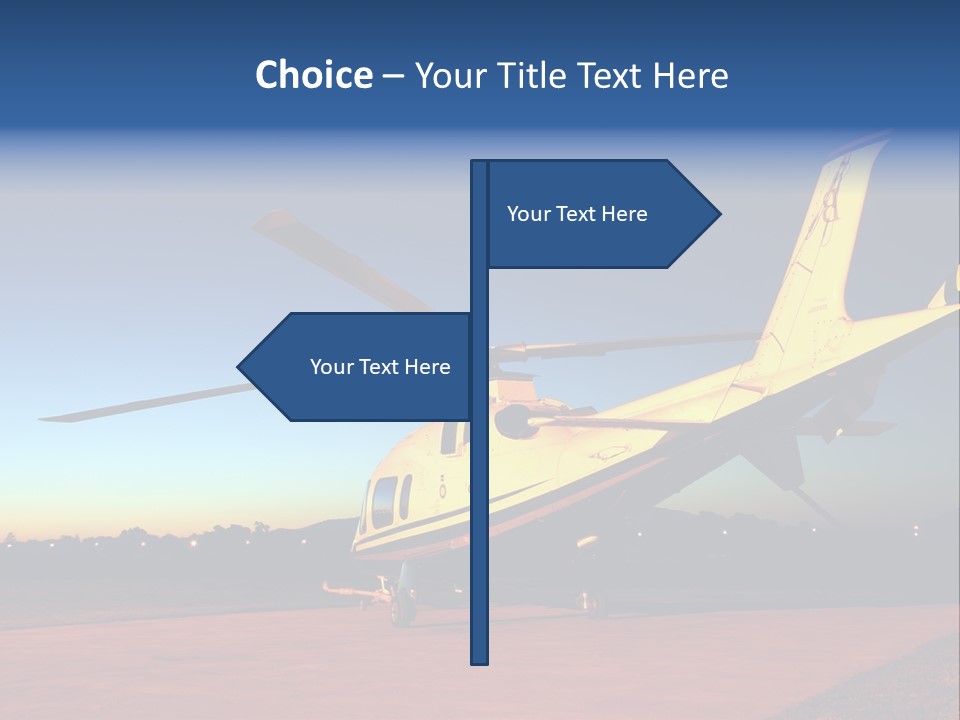 Helicopter Waiting For Takeoff At Sunrise PowerPoint Template