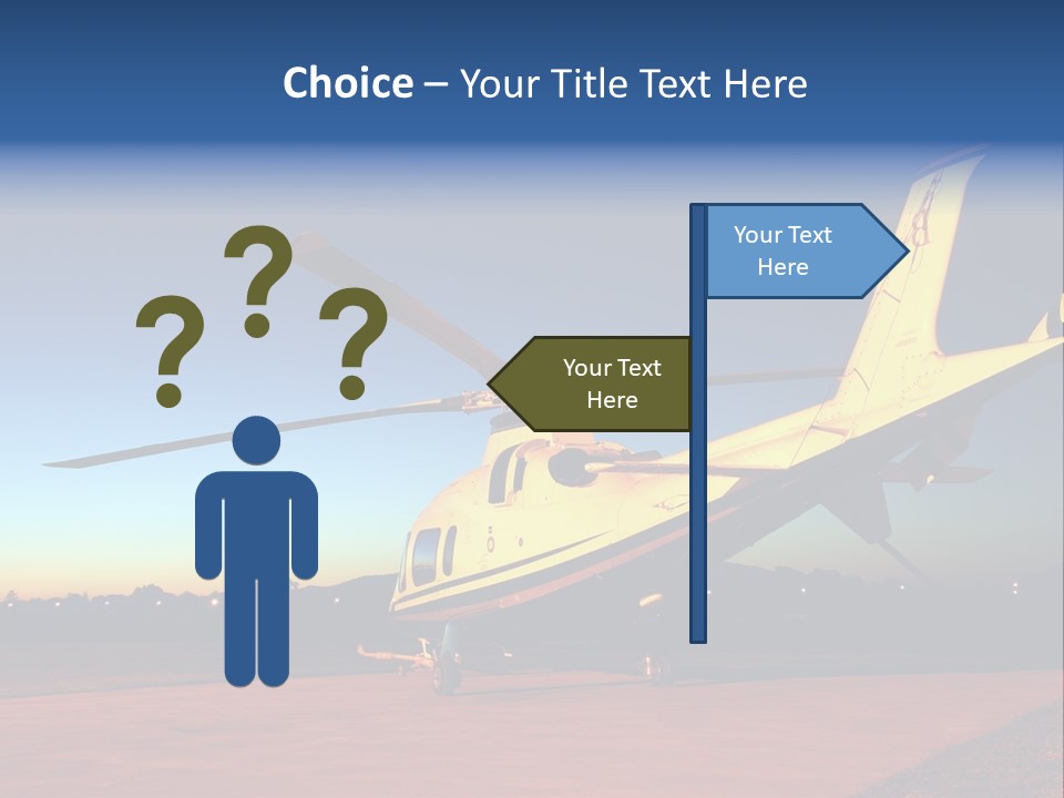 Helicopter Waiting For Takeoff At Sunrise PowerPoint Template