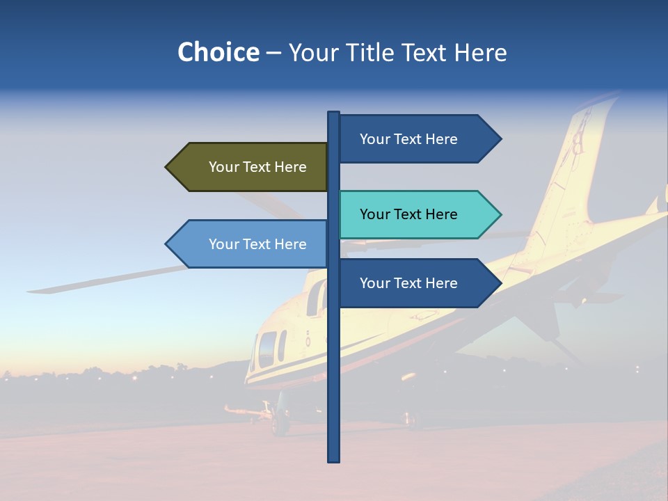 Helicopter Waiting For Takeoff At Sunrise PowerPoint Template
