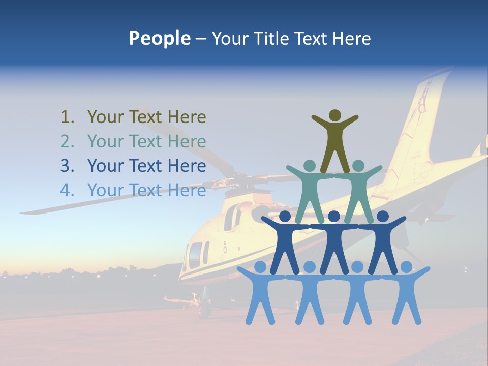 Helicopter Waiting For Takeoff At Sunrise PowerPoint Template