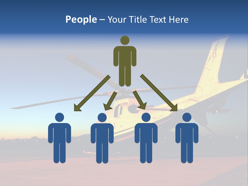 Helicopter Waiting For Takeoff At Sunrise PowerPoint Template