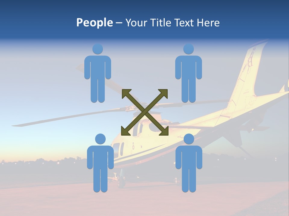 Helicopter Waiting For Takeoff At Sunrise PowerPoint Template