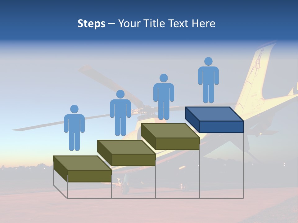 Helicopter Waiting For Takeoff At Sunrise PowerPoint Template