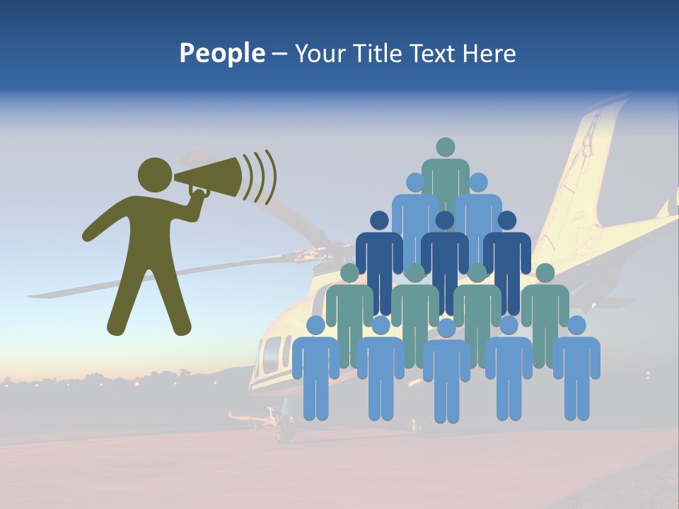 Helicopter Waiting For Takeoff At Sunrise PowerPoint Template