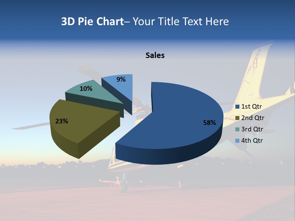 Helicopter Waiting For Takeoff At Sunrise PowerPoint Template