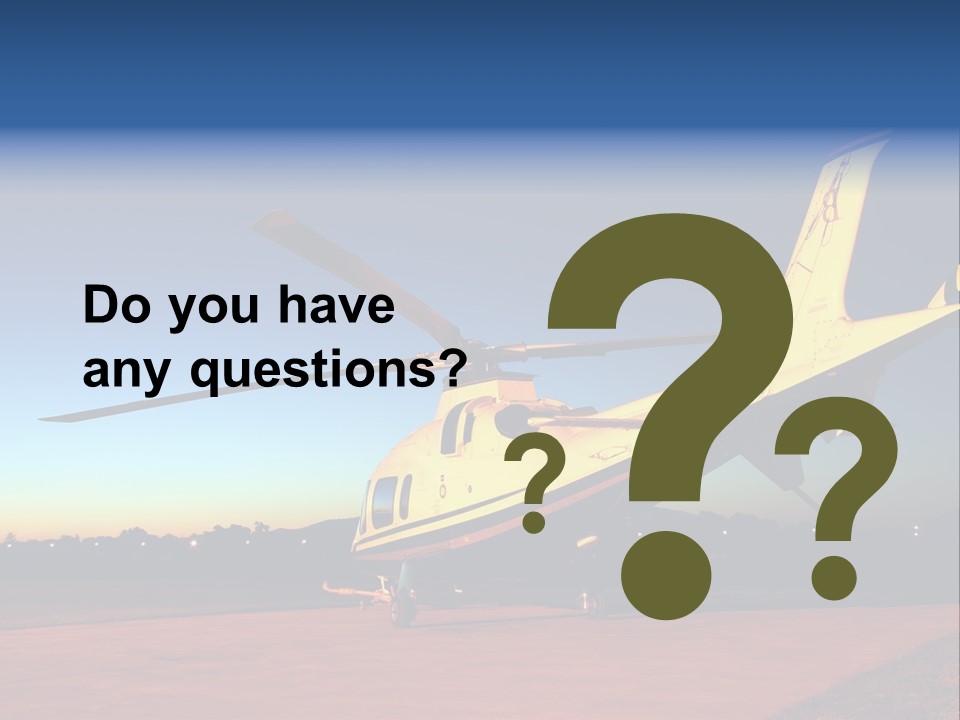 Helicopter Waiting For Takeoff At Sunrise PowerPoint Template