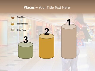 Shopping Young Woman Smiling In The Shopping Mall. PowerPoint Template
