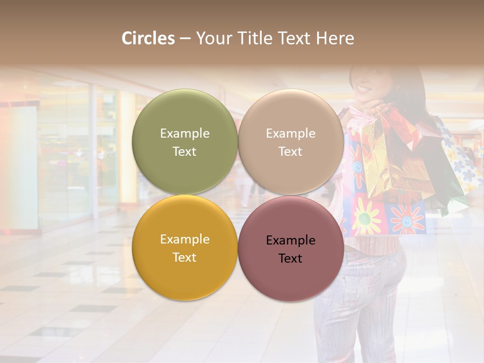 Shopping Young Woman Smiling In The Shopping Mall. PowerPoint Template