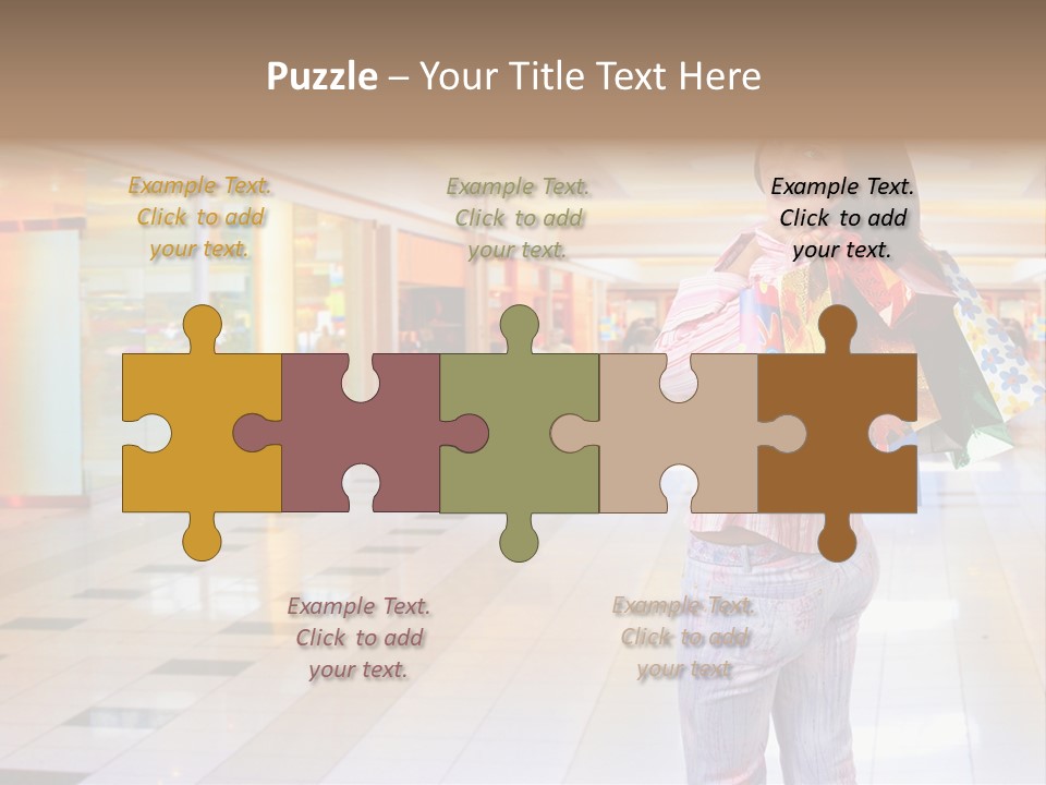 Shopping Young Woman Smiling In The Shopping Mall. PowerPoint Template