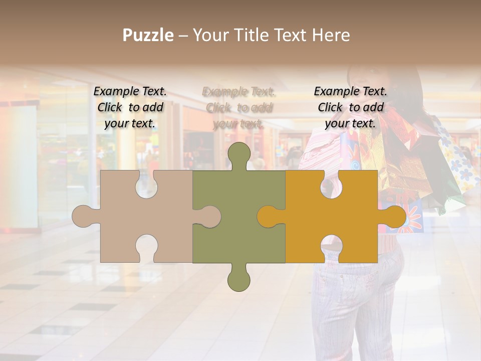 Shopping Young Woman Smiling In The Shopping Mall. PowerPoint Template