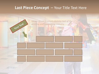 Shopping Young Woman Smiling In The Shopping Mall. PowerPoint Template