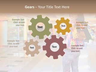 Shopping Young Woman Smiling In The Shopping Mall. PowerPoint Template