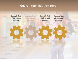 Shopping Young Woman Smiling In The Shopping Mall. PowerPoint Template