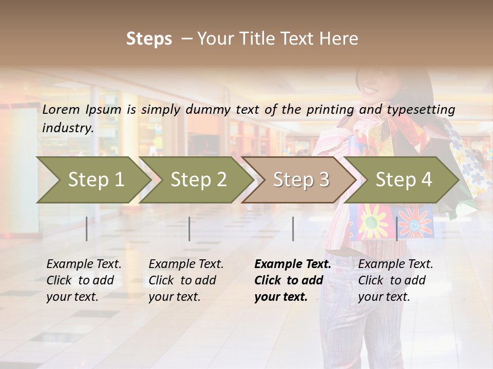 Shopping Young Woman Smiling In The Shopping Mall. PowerPoint Template