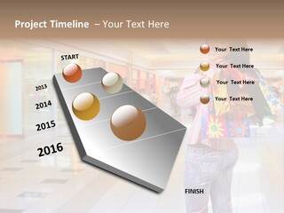 Shopping Young Woman Smiling In The Shopping Mall. PowerPoint Template