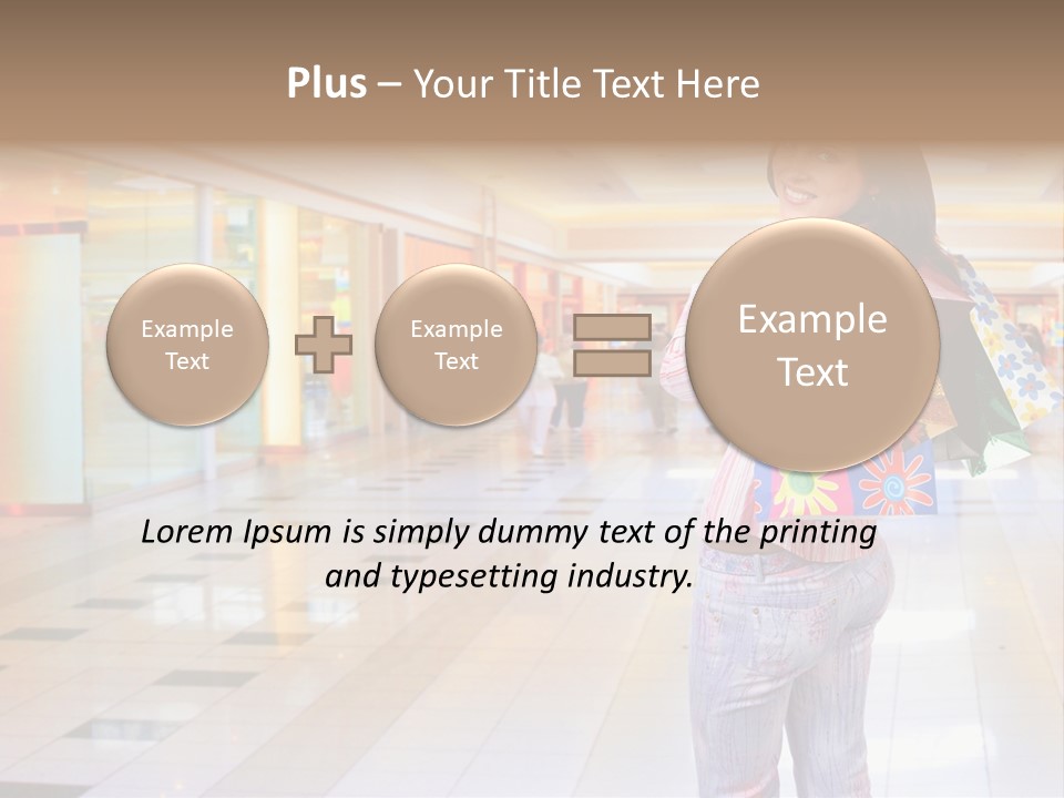 Shopping Young Woman Smiling In The Shopping Mall. PowerPoint Template