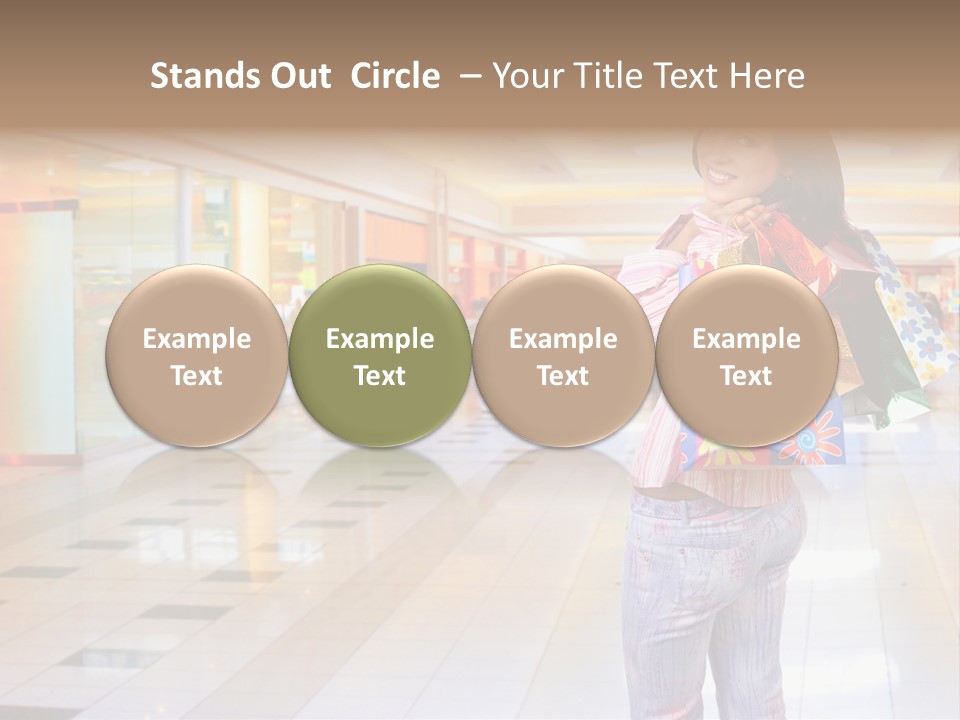 Shopping Young Woman Smiling In The Shopping Mall. PowerPoint Template