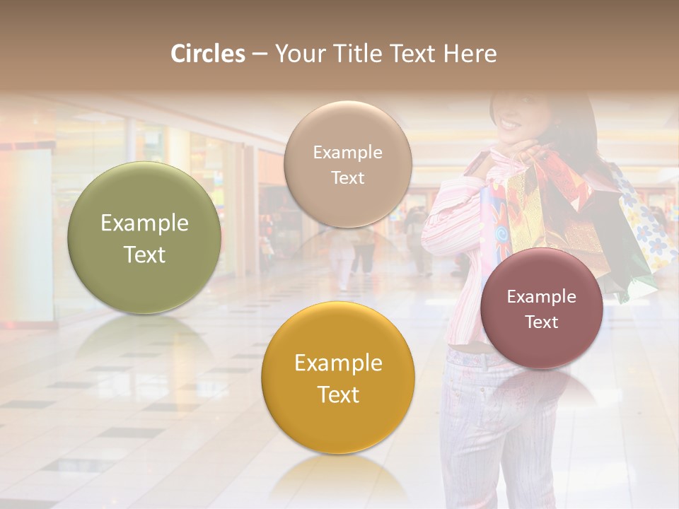 Shopping Young Woman Smiling In The Shopping Mall. PowerPoint Template