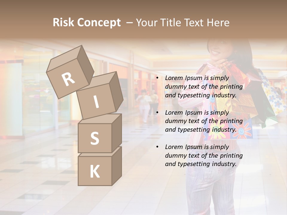 Shopping Young Woman Smiling In The Shopping Mall. PowerPoint Template