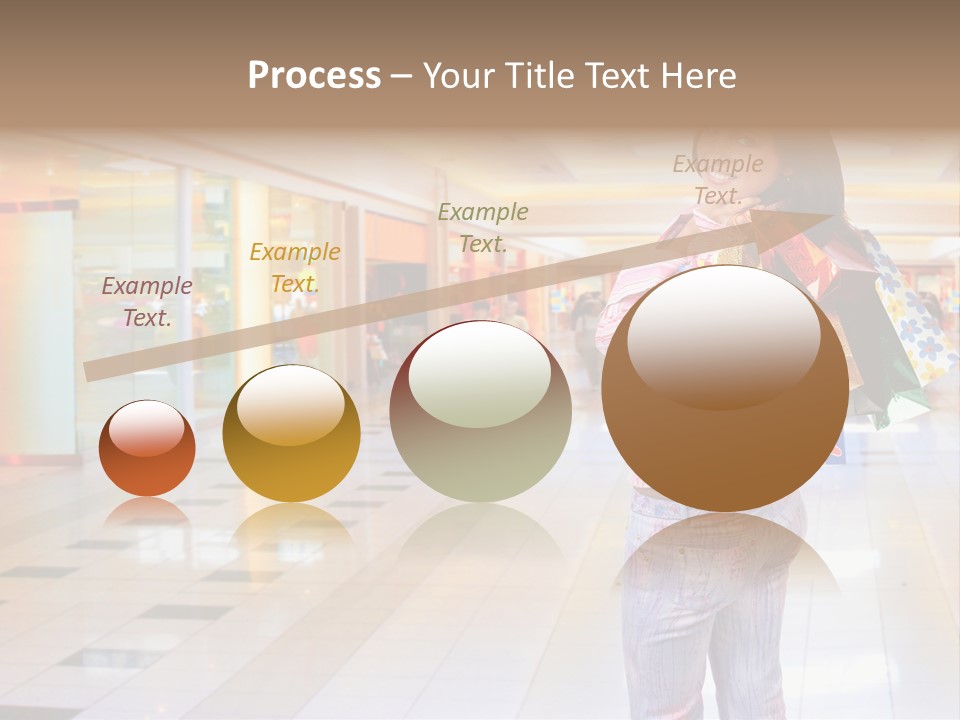 Shopping Young Woman Smiling In The Shopping Mall. PowerPoint Template