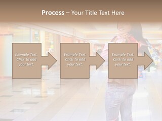 Shopping Young Woman Smiling In The Shopping Mall. PowerPoint Template