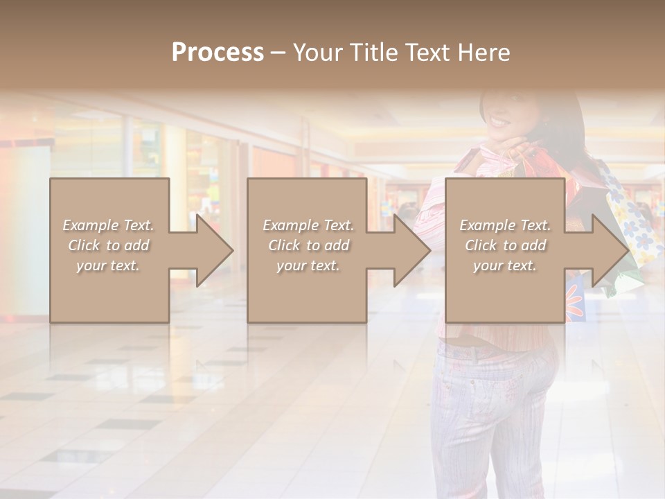 Shopping Young Woman Smiling In The Shopping Mall. PowerPoint Template