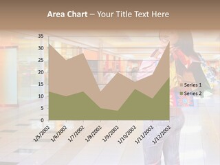 Shopping Young Woman Smiling In The Shopping Mall. PowerPoint Template