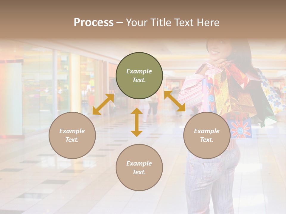 Shopping Young Woman Smiling In The Shopping Mall. PowerPoint Template