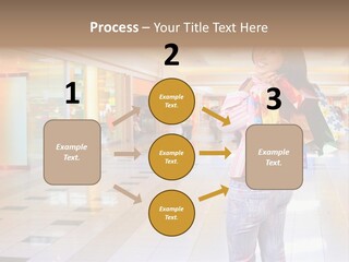 Shopping Young Woman Smiling In The Shopping Mall. PowerPoint Template