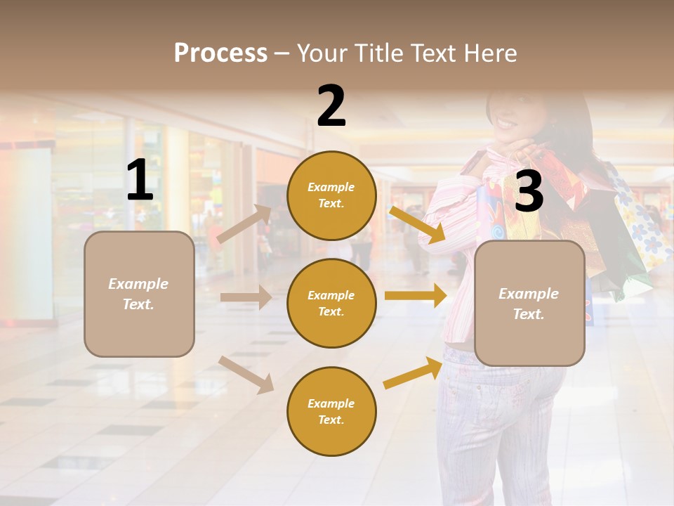 Shopping Young Woman Smiling In The Shopping Mall. PowerPoint Template
