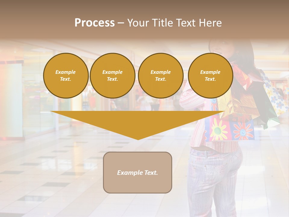 Shopping Young Woman Smiling In The Shopping Mall. PowerPoint Template