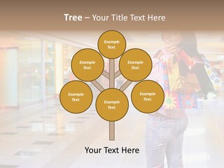 Shopping Young Woman Smiling In The Shopping Mall. PowerPoint Template