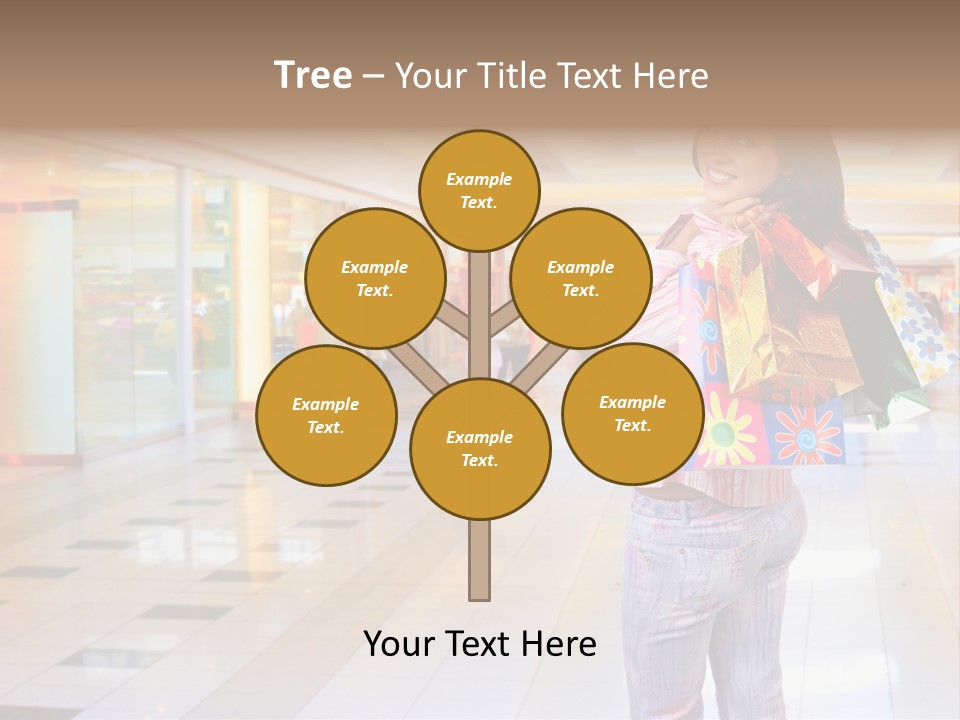 Shopping Young Woman Smiling In The Shopping Mall. PowerPoint Template
