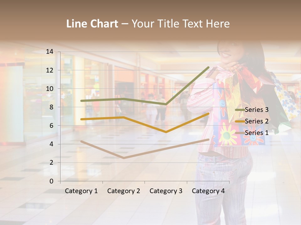 Shopping Young Woman Smiling In The Shopping Mall. PowerPoint Template