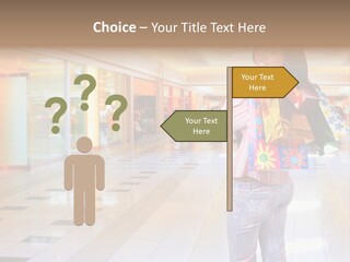 Shopping Young Woman Smiling In The Shopping Mall. PowerPoint Template
