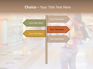 Shopping Young Woman Smiling In The Shopping Mall. PowerPoint Template