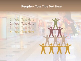 Shopping Young Woman Smiling In The Shopping Mall. PowerPoint Template