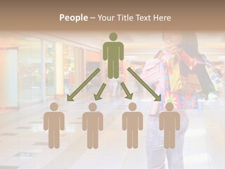 Shopping Young Woman Smiling In The Shopping Mall. PowerPoint Template