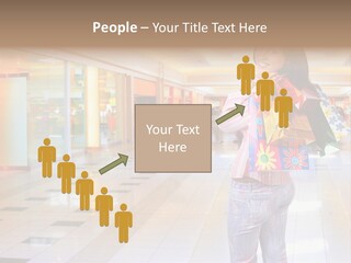 Shopping Young Woman Smiling In The Shopping Mall. PowerPoint Template