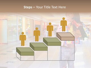 Shopping Young Woman Smiling In The Shopping Mall. PowerPoint Template
