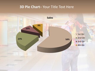 Shopping Young Woman Smiling In The Shopping Mall. PowerPoint Template
