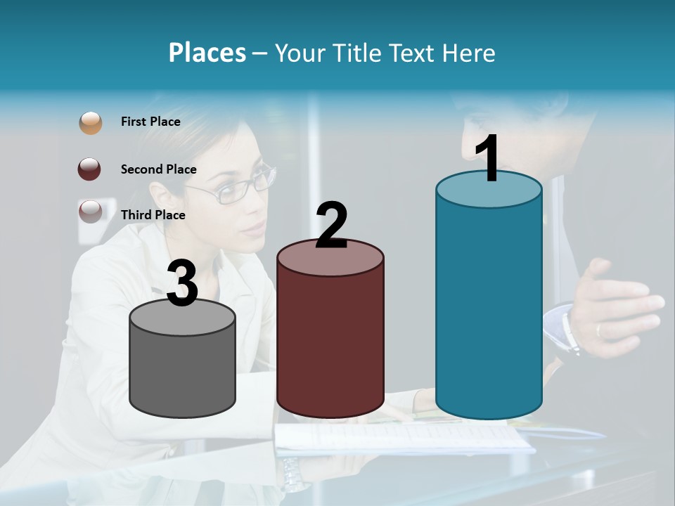Office Life: Young Salesclerk Talking To A Customer PowerPoint Template
