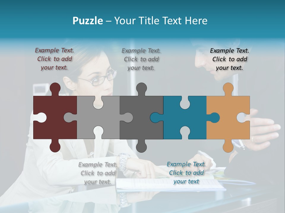 Office Life: Young Salesclerk Talking To A Customer PowerPoint Template