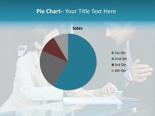 Office Life: Young Salesclerk Talking To A Customer PowerPoint Template