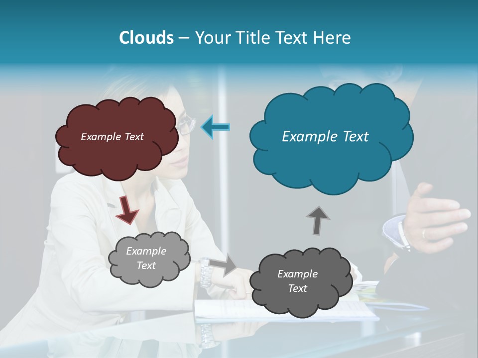 Office Life: Young Salesclerk Talking To A Customer PowerPoint Template