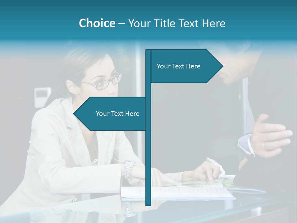 Office Life: Young Salesclerk Talking To A Customer PowerPoint Template