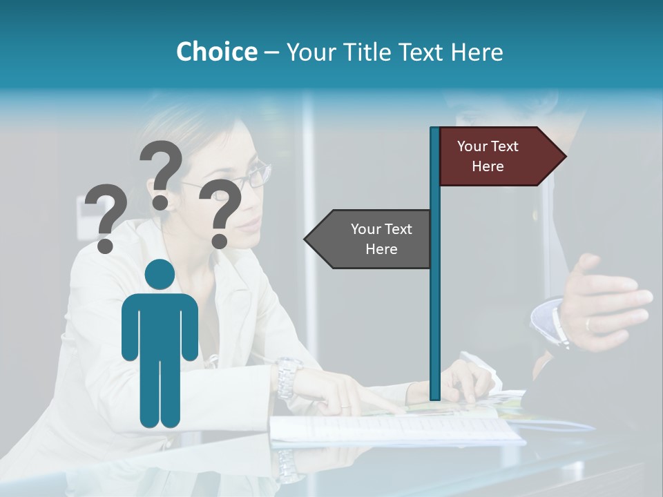 Office Life: Young Salesclerk Talking To A Customer PowerPoint Template