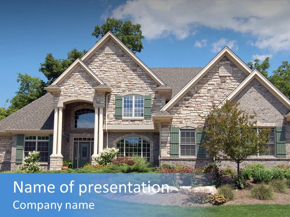 Beautiful Home In A New Development. Great For Real Estate Websites Or Ads. PowerPoint Template