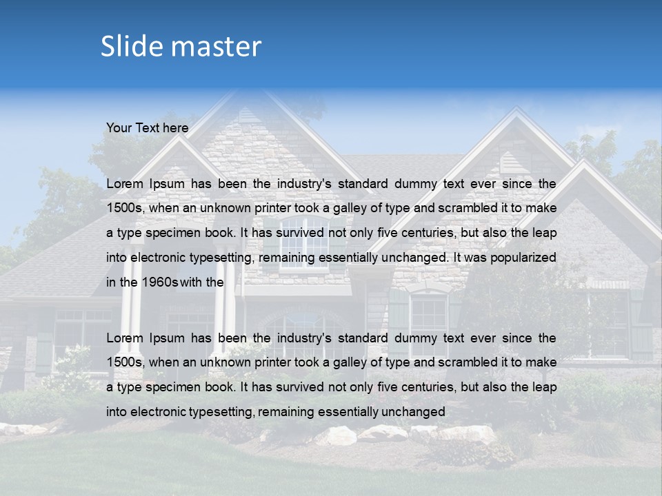 Beautiful Home In A New Development. Great For Real Estate Websites Or Ads. PowerPoint Template