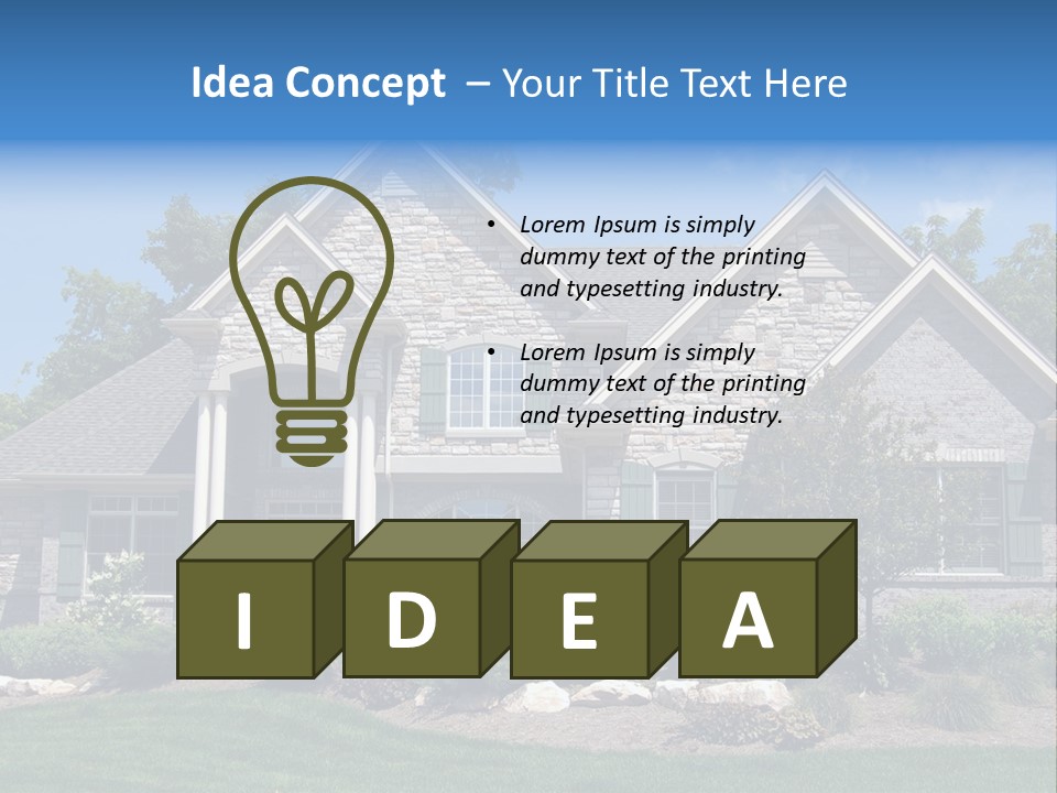 Beautiful Home In A New Development. Great For Real Estate Websites Or Ads. PowerPoint Template